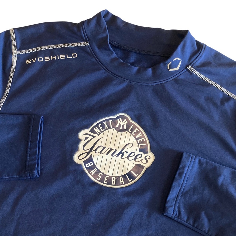 EvoShield Men Large Yankees Baseball Navy Blue Next Level Compression Shirt
